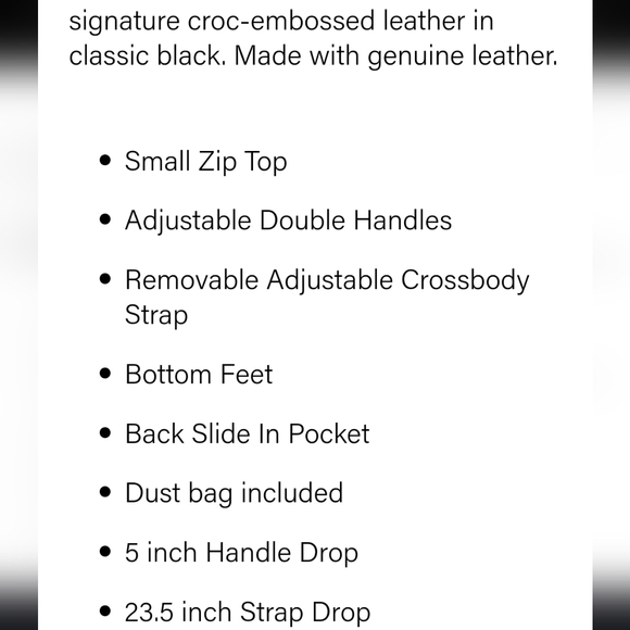 NEW!Brahmin Mini Asher Satchel Black Melbourne Croc leather with long strap - Picture 6 of 11